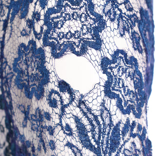 1930s Vintage Blue Floral Lace Dress needs repair