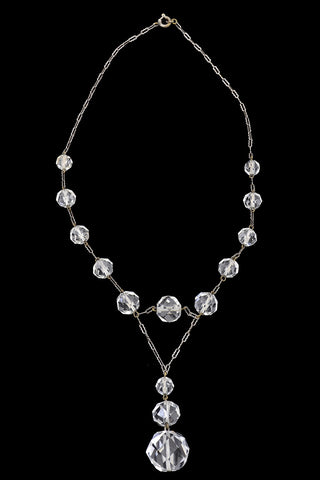 1930s Crystal Drop Vintage Necklace - Dressing Vintage