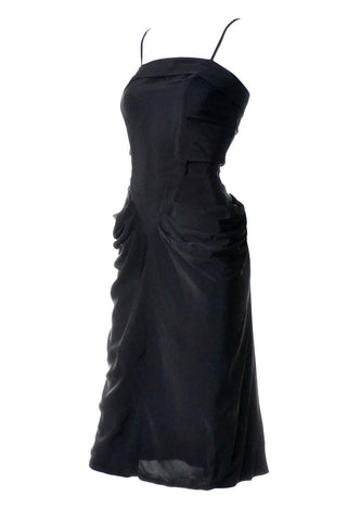 1930s or 1940s Black Vintage Cocktail Dress