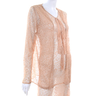 1930s Stretch Lace Dress w/ Bows & Matching Jacket