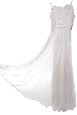 1940s Vintage Net Wedding or evening dress Spaghetti Straps XXS - Dressing Vintage