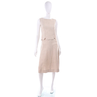 I Magnin 3 Piece Linen Skirt Sleeveless Top & SS Jacket Summer Suit Outfit