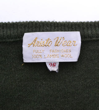 Aristo Wear Green Lambswool Vintage Sweater