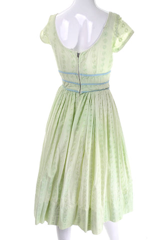 Jerry Gilden green eyelet vintage dress 1950's