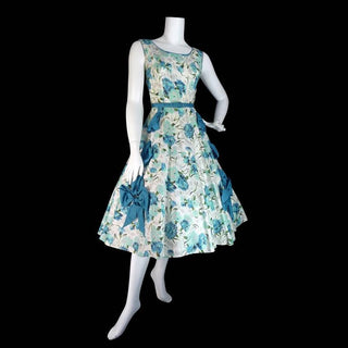 1950's Blue Bow Sleeveless Sundress