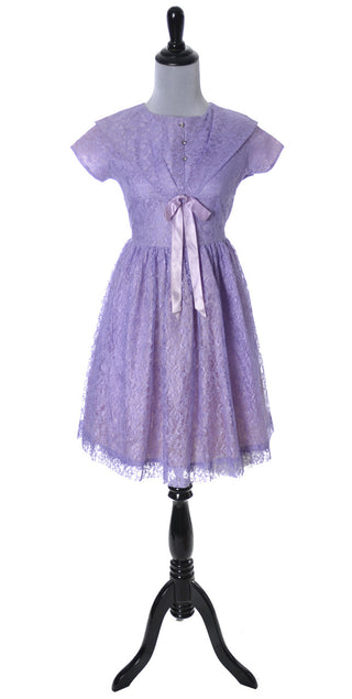 Late Vintage 1950s purple lace little girl's party dress Modig Late Vintage 1950s purple lace little girl's party dress Modig
