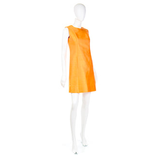 1960s Dynasty Tangerine Orange Vintage 2pc Dress & Coat Evening Suit