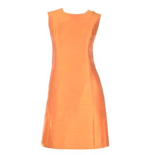 1960s Dynasty Tangerine Vintage 2pc Sleeveless Dress & Coat Evening Suit