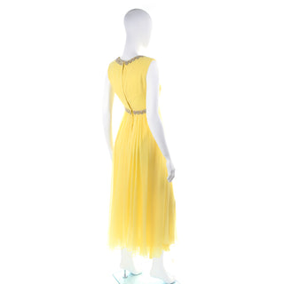 1960s Yellow Chiffon Dress