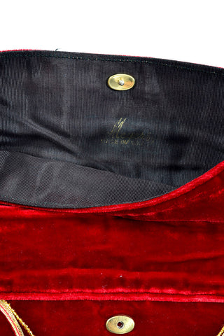 1960's Meyers label red velvet and gold Moroccan vintage handbag