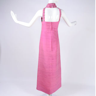 Back of Long Pink Pierre Cardin Vintage Dress