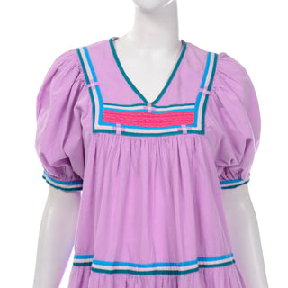 1960s S. Kumar & Co Inc Cotton Purple Summer Dress