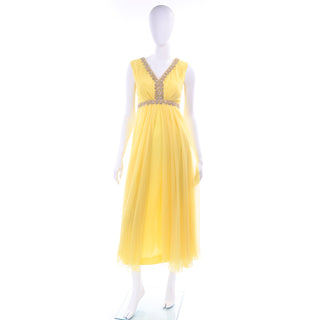 1960s Yellow Chiffon I Dream of Jeannie Dress