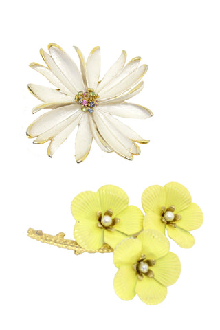 Sarah Coventry & Parklane vintage flower brooches