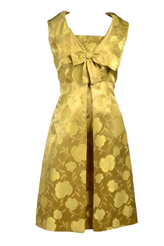 Gold Satin 1960s vintage dress