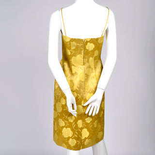 1960s vintage dress 60s gold satin