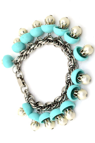 1960s Vintage Dangle Bracelet Turquoise