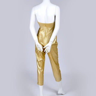 Tobi of California 1950's jumpsuit gold lurex