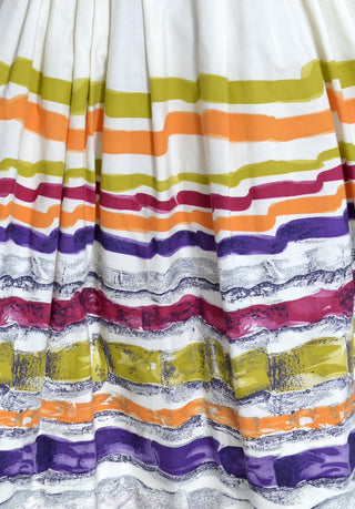 1950s Vintage Bright Striped Cotton Skirt - Dressing Vintage