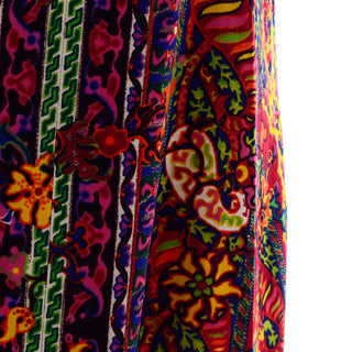 Paisley floral 1970s Vintage Bendels Colorful Maxi Dress