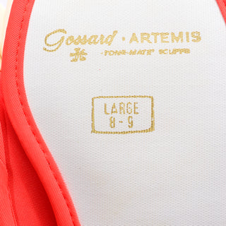 1970s Gossard Artemis Orange & Cream Pajama Set w Slippers
