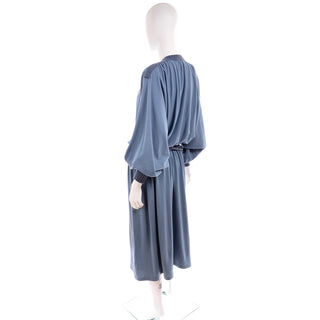 1970s Missoni blue wool dress with bishop sleeves