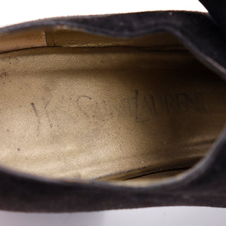 Vintage Yves Saint Laurent Black Suede Tie Shoes YSL