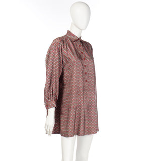 Yves Saint Laurent 1970s Peasant Style Tunic Top Floral print