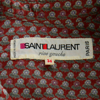 Yves Saint Laurent 1970s Peasant Style Tunic Top Rive Gauche