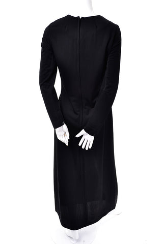 1970's Vintage Black Maxi Dress with Long Sleeves