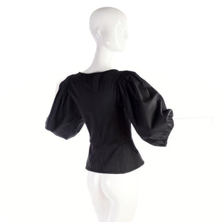1977 Yves Saint Laurent YSL Russian Ballet Black Corset Style Peasant Top