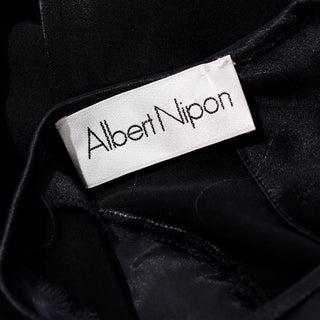 1980s Albert Nipon Raglan Sleeve Black Dress Label