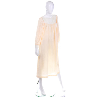 1980s Christian Dior Ivory Jacquard Style Nightgown
