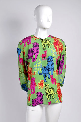 Vintage Escada pop art tiger blouse