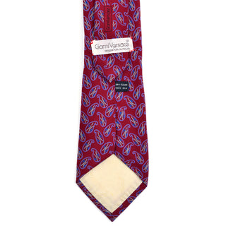 Gianni Versace vintage silk tie burgundy paisley