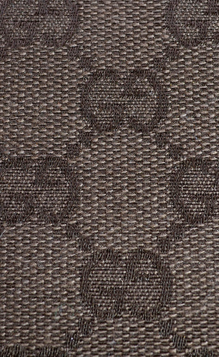 Brown Gucci Monogram 1980's Vintage Gucci Handbag Leather trim 80s