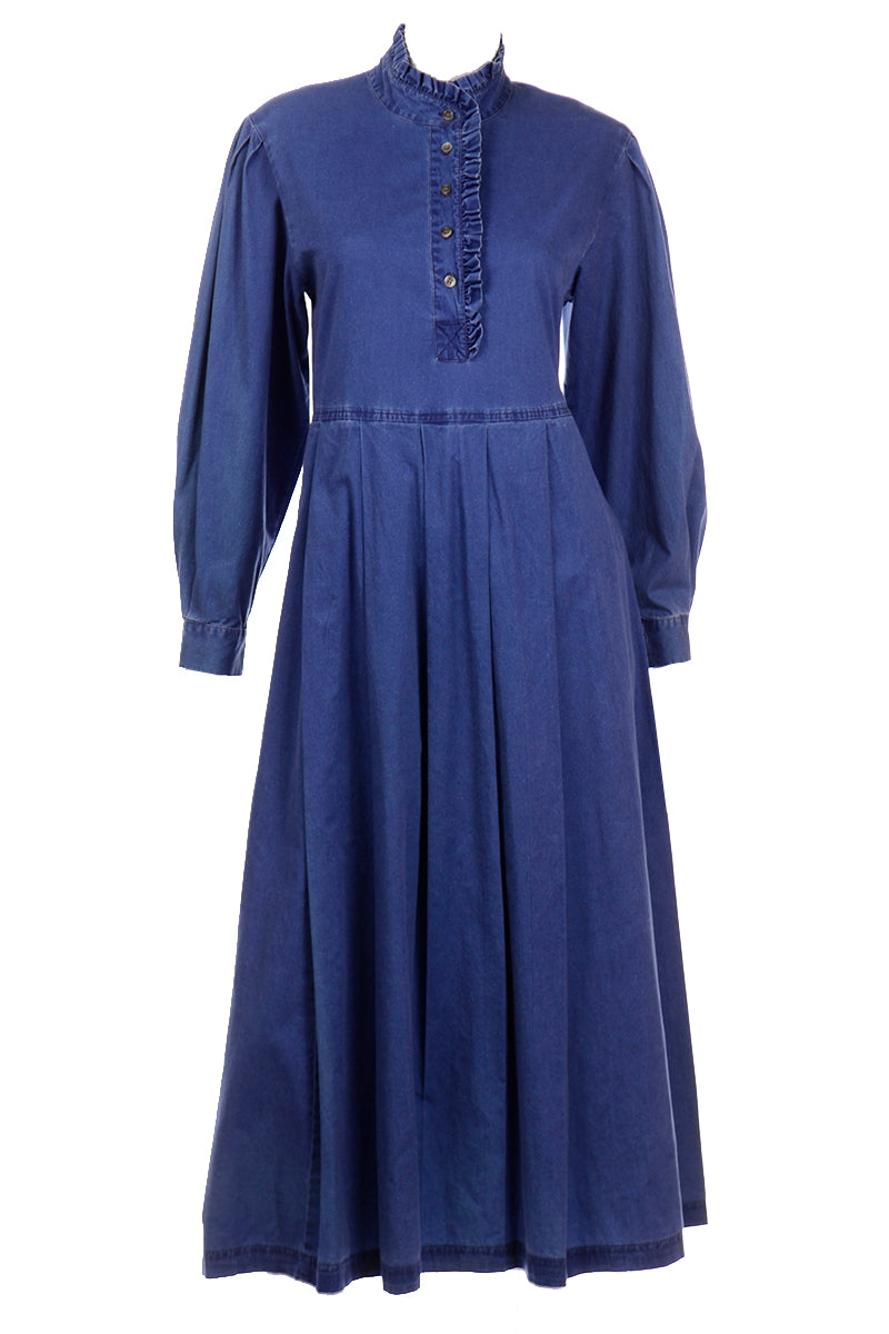 laura ashley denim dress Laura Ashley Maxi Denim Dress Vintage 1990's by AntigoTienda, $60.00 SOLD