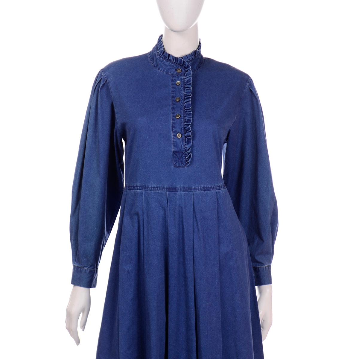 laura ashley denim dress Laura Ashley vintage denim maxi shirt dress vintagesister.co.uk