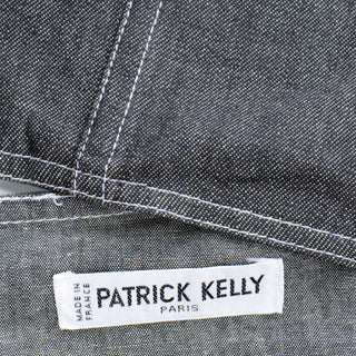 1980s Patrick Kelly Paris Rare Light Black Denim Bustier Deadstock w Original Tag 