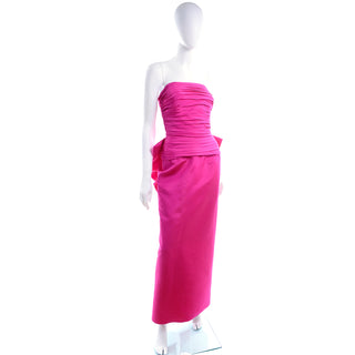 Strapless pink 1980's long evening gown 4/6