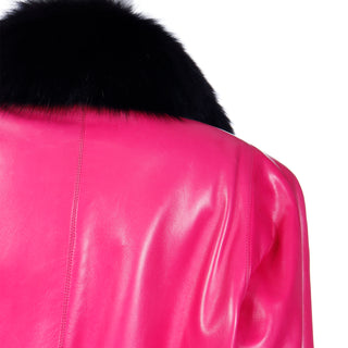 1987 Haute Couture Yves Saint Laurent Pink leather Coat