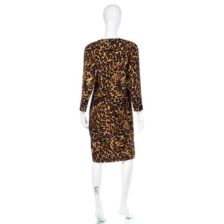 F/W 1986 Yves Saint Laurent Leopard Print Wool Column Dress