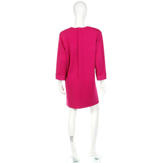 1990s Yves Saint Laurent Pink Wool Vintage Dress
