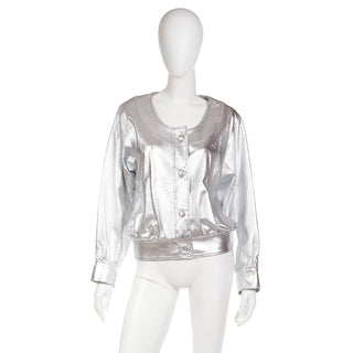 S/S 1982 YSL Silver Leather Jacket