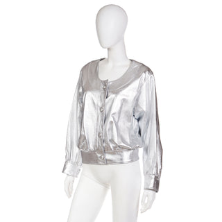 S/S 1982 Yves Saint Laurent Silver Leather Jacket
