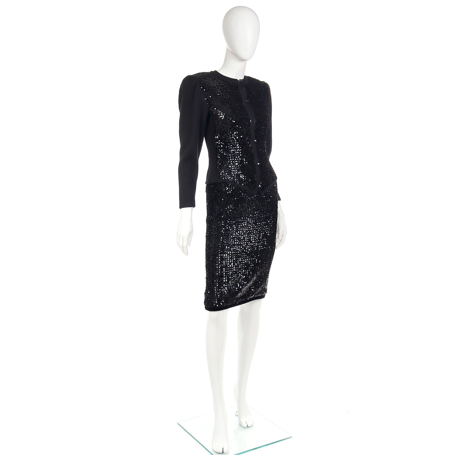 Vintage YSL 80s Black Sequin Skirt Suit – THE WAY WE WORE