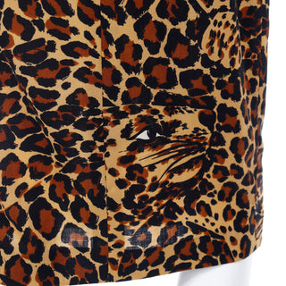 F/W 1986 Yves Saint Laurent Leopard Face Wool Dress
