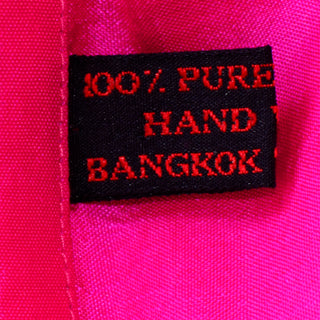 1980s Saturated Pink Vintage pure Thai Silk Custom 2pc Dress w Statement Sleeves & Pleats