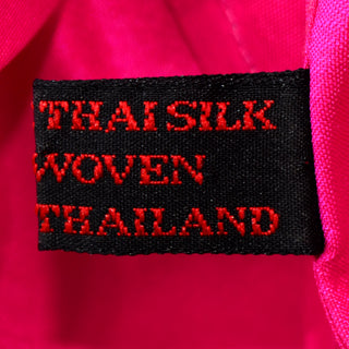 Pink Vintage 1980s Thai Silk Custom 2pc Dress w Statement Sleeves & Pleats and Belt