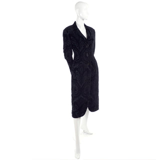 Vintage Dolce & Gabbana black cut velvet coat